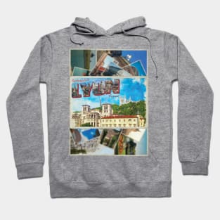 Greetings from Lyon in France Vintage style retro souvenir Hoodie